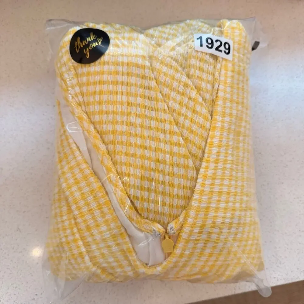 Staud Panier Dress Yellow Gingham